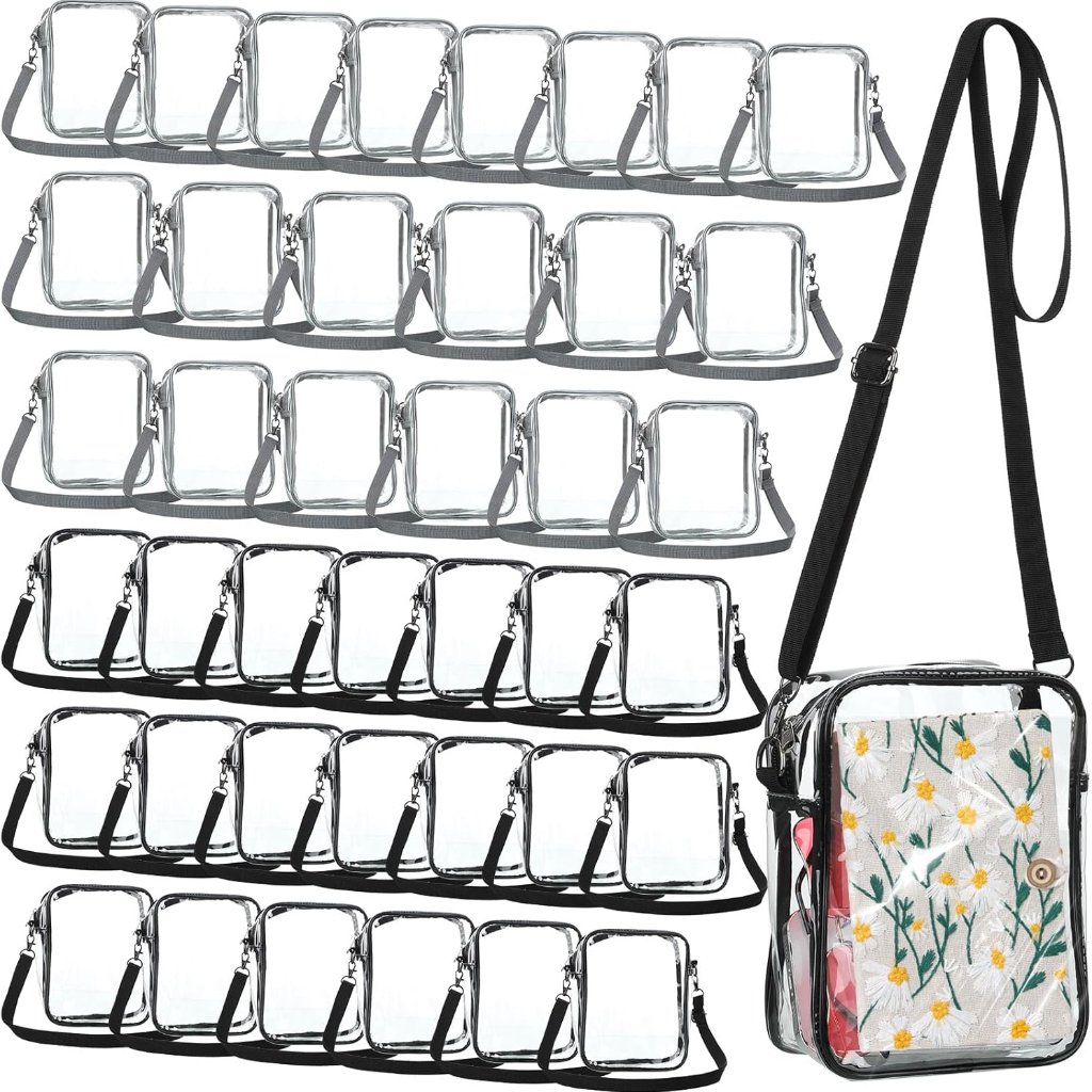 Clear Crossbody Bag Stadium Approved Messenger Pvc Shoulder Purse For Women Work